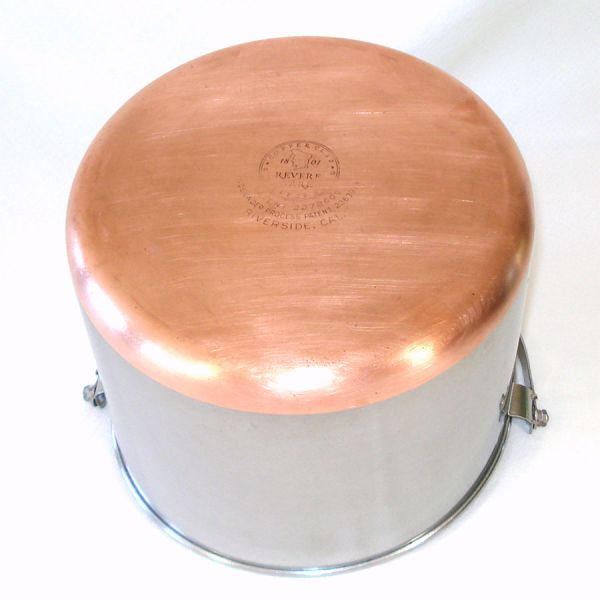 Revere Ware Copper Clad 8 Quart Bail Handle Kettle Stock Pot #4