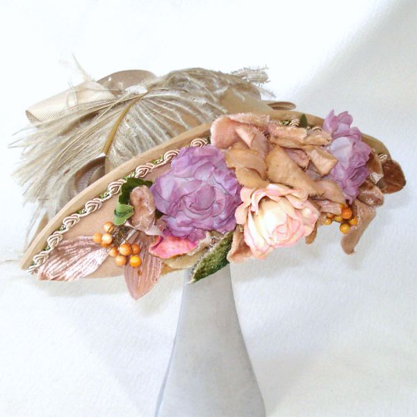 Henry Pollak Ritz Floral Cocktail Hat Doll or Toy Style