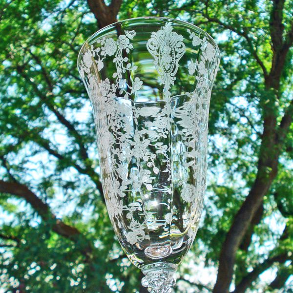 Cambridge Rose Point 4 Iced Tea Goblets 12 Ounce Pristine #4