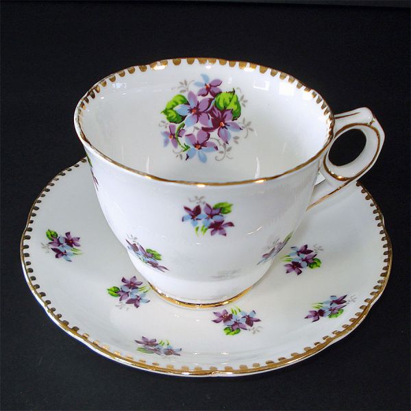 Royal Stafford Sweet Violets English Bone China Teacup and Saucer #2