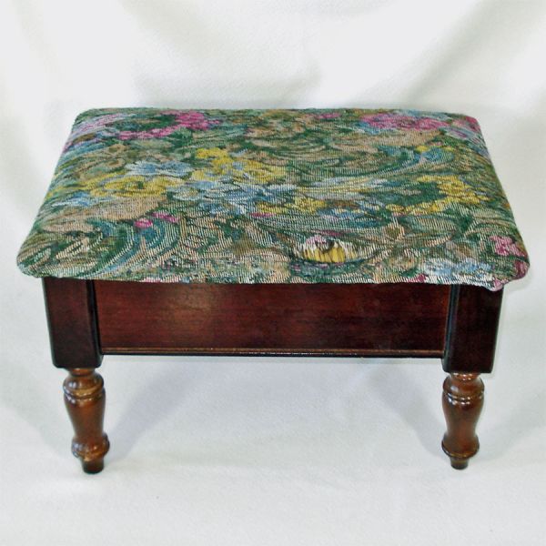 Petite Tapestry Footstool With Storage