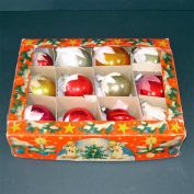 Box Shiny Brite Mica Frost Snowcap Glass Christmas Ornaments