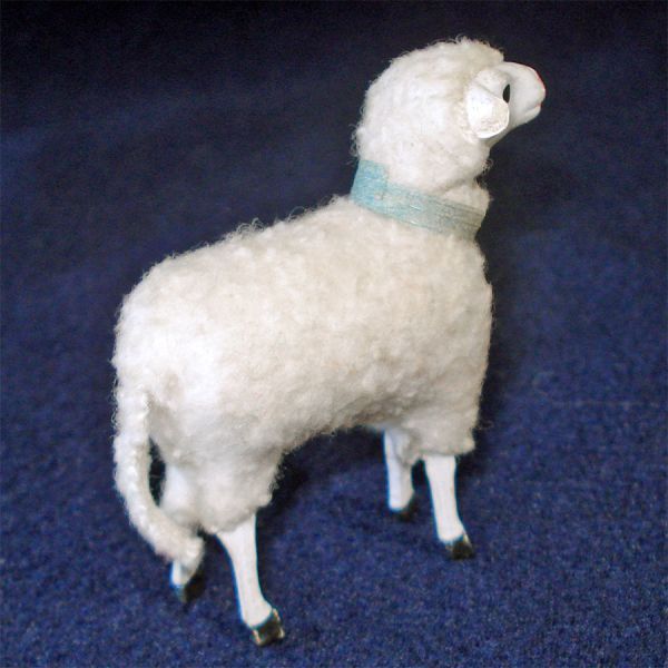 Antique German Stick Leg Woolly Sheep Christmas Putz Toy Figure #3