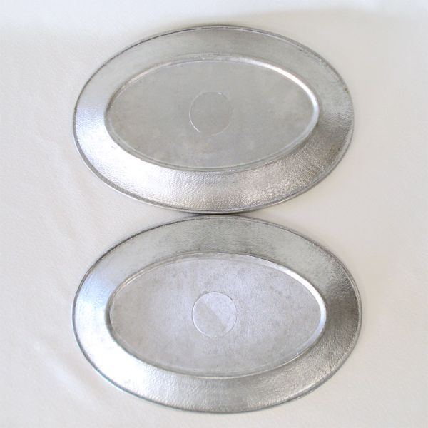 Pair Cast Aluminum 12 Inch Steak Fajita Platters #3