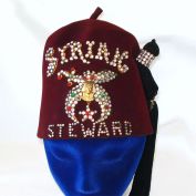 Shriners 1930s Syrian Steward Fez Hat Pittsburgh Ornate Rhinestone Decoration