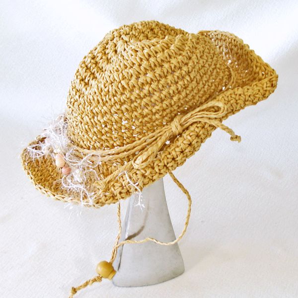 Casual Raffia Straw Doll Hat Rolled Floppy Rim Feminine Brim Decoration #2