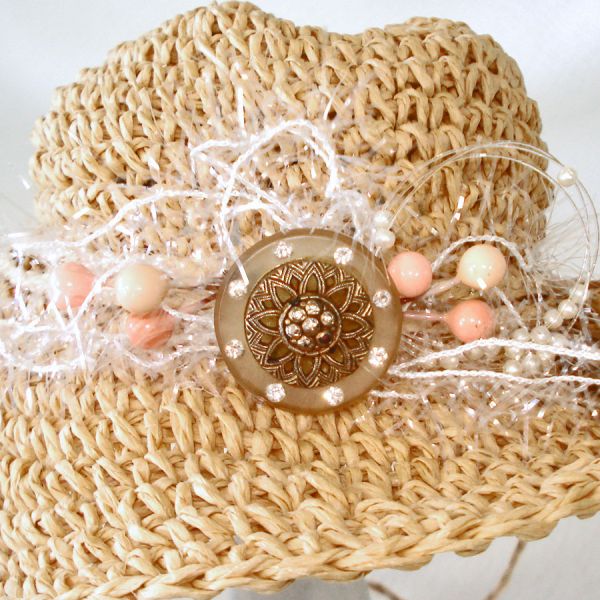 Casual Raffia Straw Doll Hat Rolled Floppy Rim Feminine Brim Decoration #3