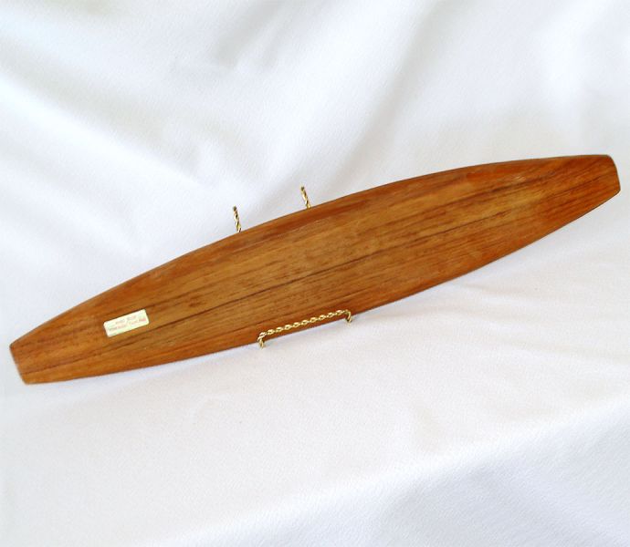 Tiki Era Teak Wood Surfboard Shape 6 Section Serving Tray #2
