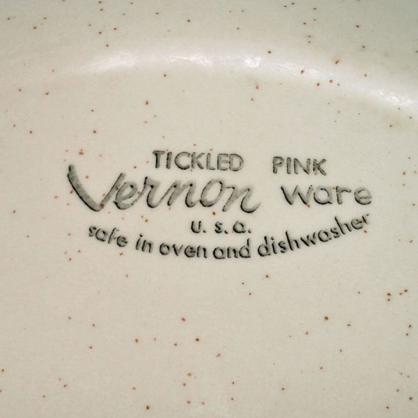 Metlox Vernonware 4 Tickled Pink Dinner Plates #3