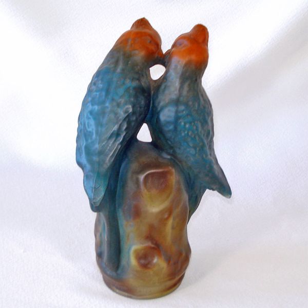 Tiffin US Glass 1920s Lovebirds Lamp Shade #3