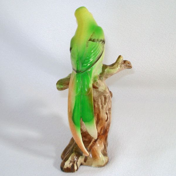 Parakeet Bird on Driftwood Tree Realistic Ucagco Japan Figuine #3