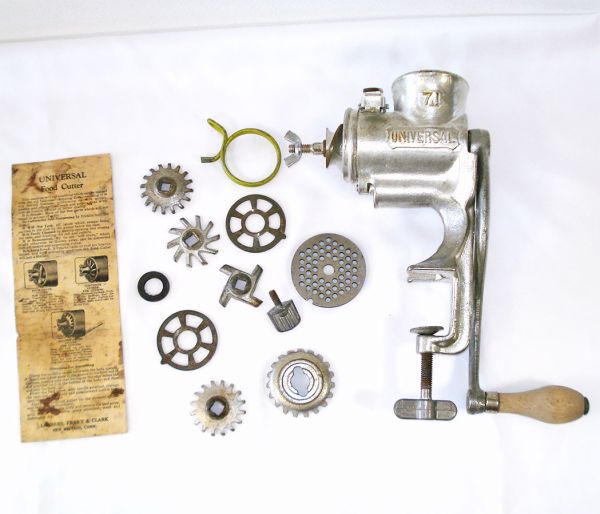 Universal Cast Iron No. 71 Food Cutter Meat Grinder Complete