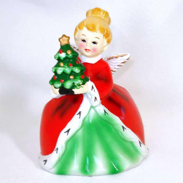 Christmas Angel With Tree Planter Vase Original Box #2
