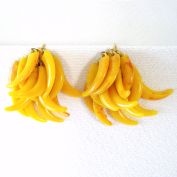Fun Vendome Yellow Dangling Claws Cha Cha Clip Earrings