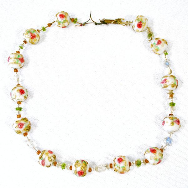 Murano Italy Venetian Glass Wedding Cake Beads