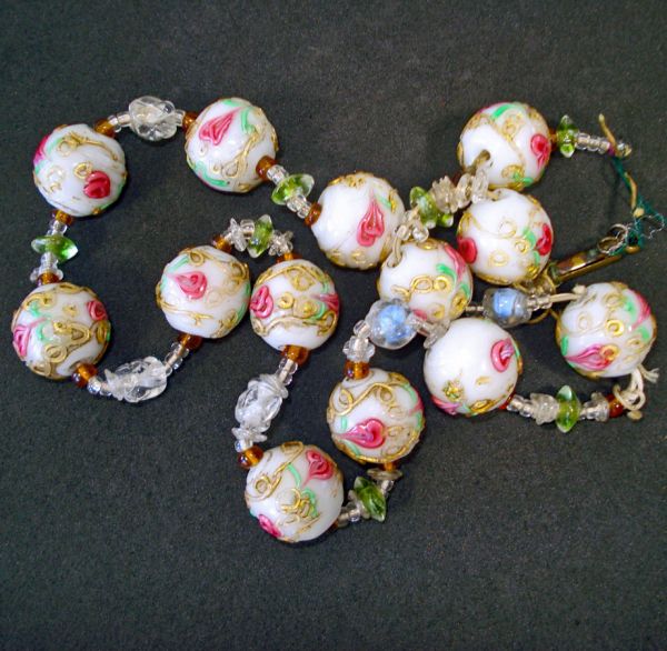 Murano Italy Venetian Glass Wedding Cake Beads #2