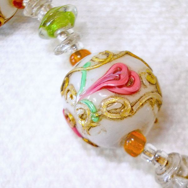 Murano Italy Venetian Glass Wedding Cake Beads #4